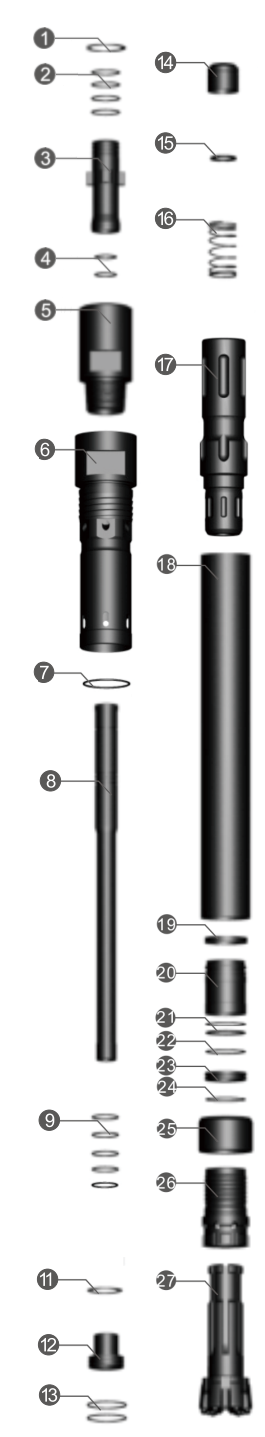 Black Diamond Drilling RC121-BD040 RC Hammer Parts List