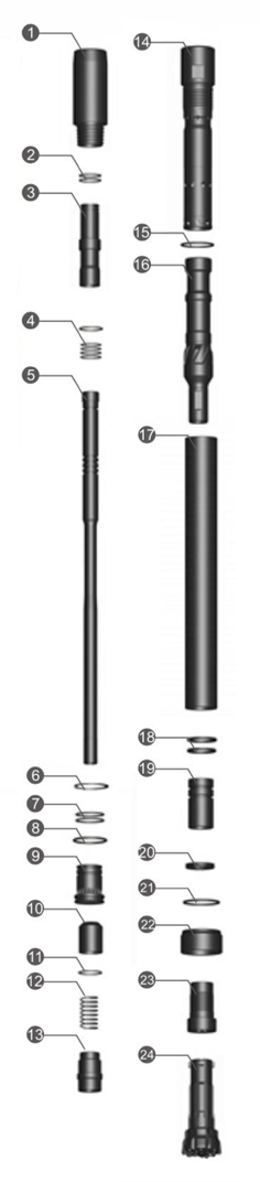 Black Diamond Drilling BD531 Reverse Circulation Hammer Parts list