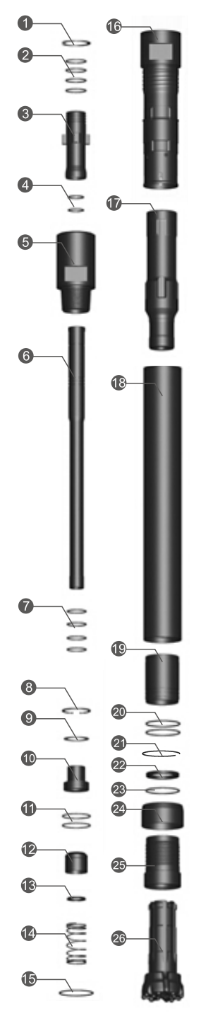 Black Diamond Drilling BD547 RC Reverse Circulation Hammer Parts List