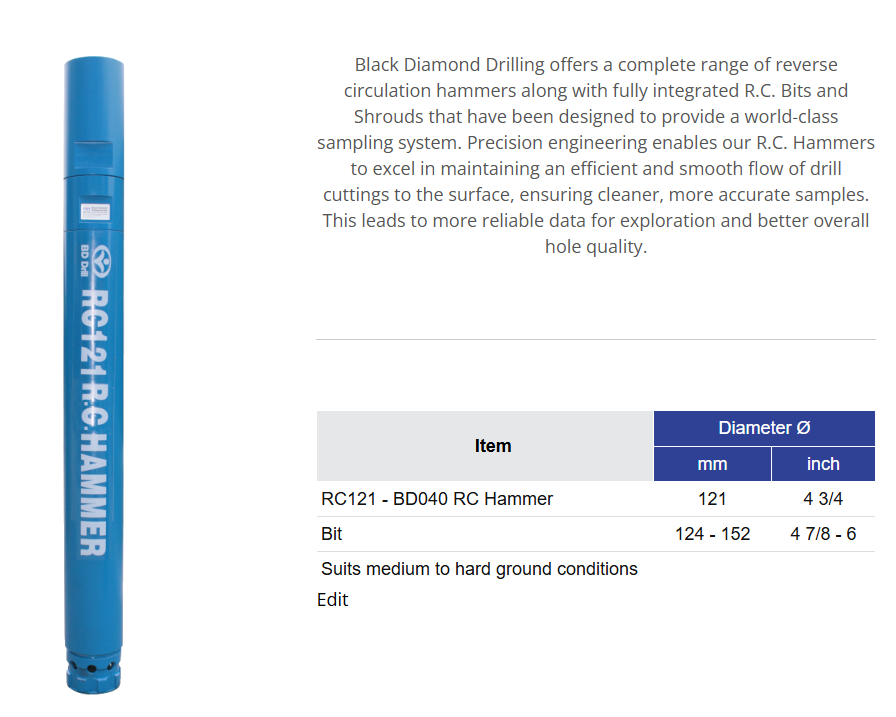 Black Diamond Drilling RC121-BD040 Reverse Circulation Overview 2026