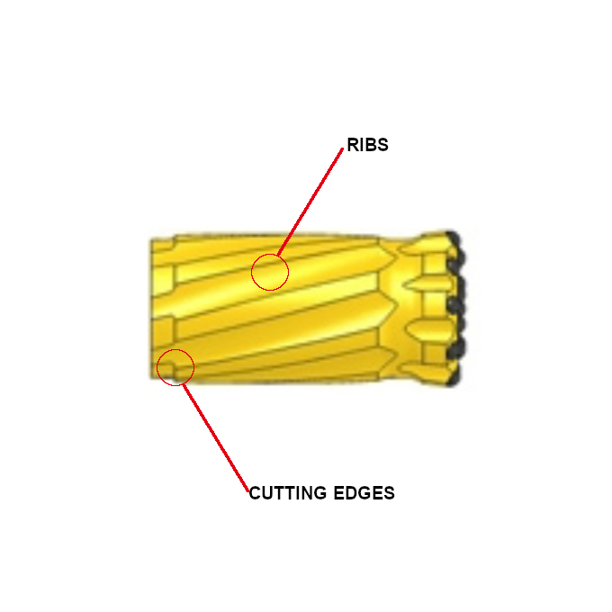 Retrac Button Bit angled