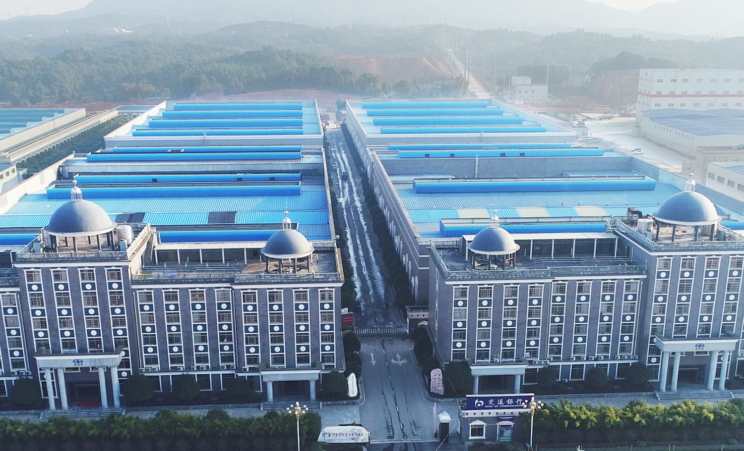 Drone shot of Chinese Factory